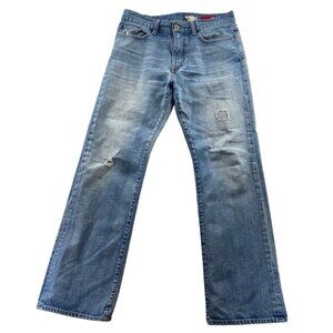 X2 Mens Jeans Size 32x32 Distressed Light Wash Denim Classic Fit Straight Leg